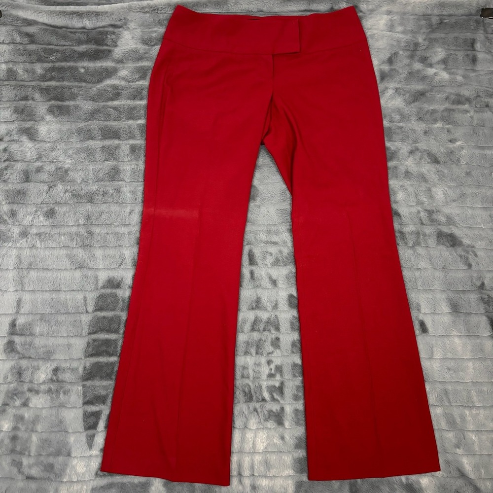 The Limited Drew Fit Red Flare Leg Dress Pants Womens Size 8 Mid Rise Stretch
